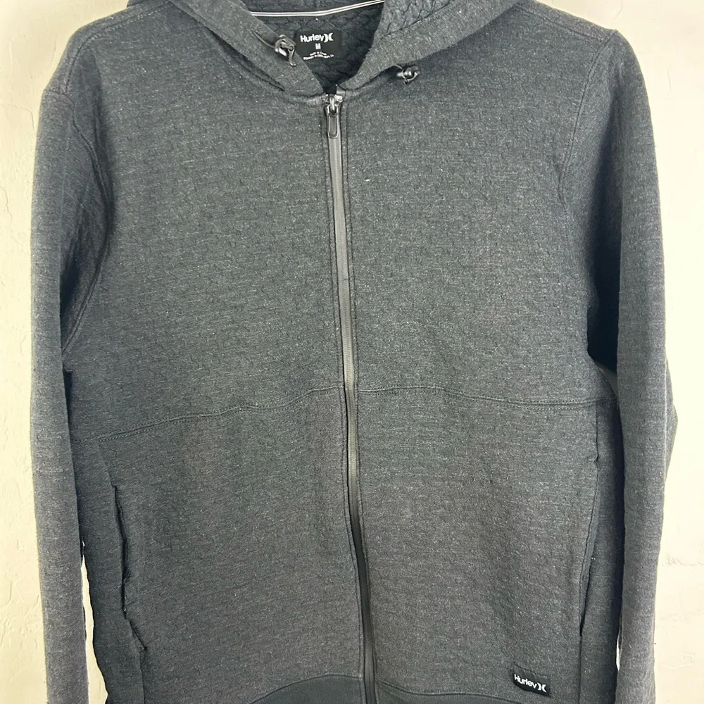 Hurley Mens Y2K Black Full Zip Hooded Jacket Size Medium - Picture 2 of 9